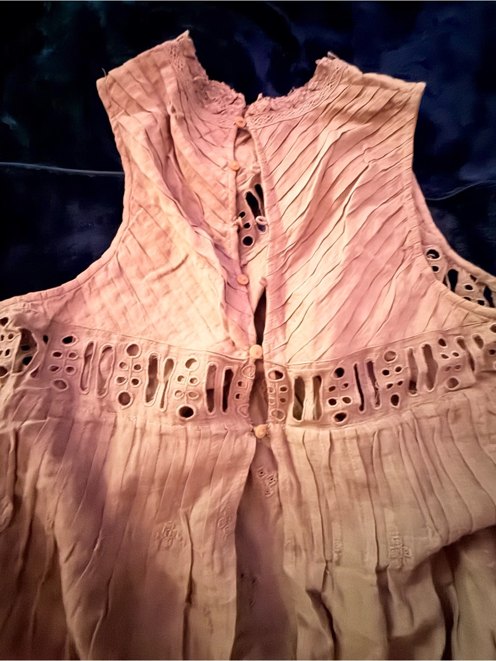 Free People Cream Sleeveless Eyelet Tunic Top - Picture 7 of 7